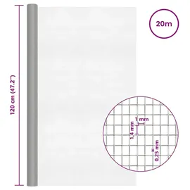 vidaXL Drahtgeflecht 120 x 2000 cm 18 Mesh Silber
