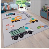 Paco Home Kinderteppich »Bino 579«, rechteckig, Spielteppich, Motiv Autos & Baustelle, Kinderzimmer, grau