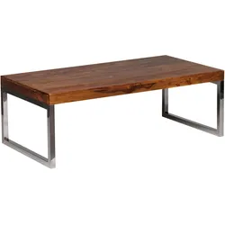 FineBuy Massiver Couchtisch 120cm Wohnzimmertisch Holz Tisch Massiv Beistelltisch