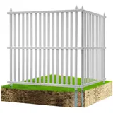 Vevor Lamellenzaun 122 x 122 cm Weiß PVC 2 St.