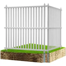 Vevor Lamellenzaun 122 x 122 cm Weiß PVC 2 St.