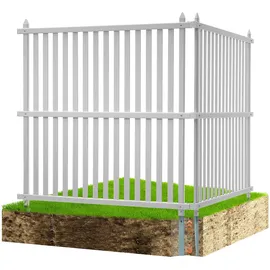 Vevor Lamellenzaun 122 x 122 cm Weiß PVC 2 St.