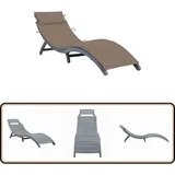 Vidaxl - Sonnenliege mit Auflage Grau Massivholz Akazie - Gartenlounge - Liegesessel - Sonnenschirm - Outdoor Möbel - Loungemöbel