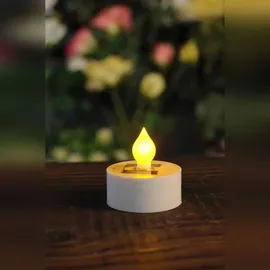 bmf-versand Solarleuchte Garten 3er Set Teelicht Solarlampe Außen Feuer Effekt Solar