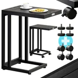 CASARIA Beistelltisch C-Form 50x40x66cm Schwarz