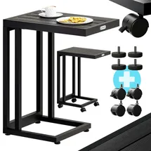 CASARIA Beistelltisch C-Form 50x40x66cm Schwarz