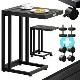 CASARIA Beistelltisch C-Form 50x40x66cm Schwarz