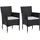 vidaXL Garten-Essstühle 2 Stk. Poly Rattan Schwarz