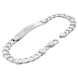 trendor 15812 Gravur-Armband für Herren 925 Silber Panzerkette mit Namen
