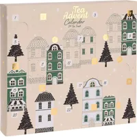 Spetebo Tee Adventskalender 2025 klein - 23 x 21 cm - Weihnachten Deko Kalender Probier Set Geschenkidee - beige