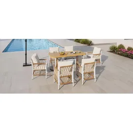 gl store Gartenmöbel-Set 7-tlg. Beige/Naturfarbe
