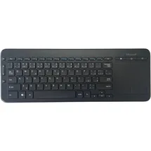 Microsoft All-in-One Media Keyboard mit Touchpad,Kabellos, RF Wireless, QWERTZ/QWERTY-siehe Bilder, (N9Z-00020) - Schwarz