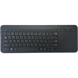 Microsoft All-in-One Media Keyboard mit Touchpad,Kabellos, RF Wireless, QWERTZ/QWERTY-siehe Bilder, (N9Z-00020) - Schwarz