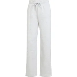 adidas Women's Essentials SMALL Logo Feel Cozy Open Hem Pants, Light Grey Heather/White, XXL