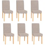 chefgastro Esszimmerstuhl Textil grau 6er Set