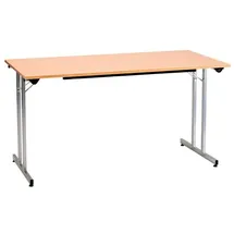 Sodematub Mehrzwecktisch ahorn rechteckig, Vierkantrohr silber, 140,0 x 70,0 x 74,0 cm