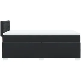 vidaXL Boxspringbett mit Matratze Schwarz 100x200 cm Kunstleder