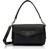 GUESS Eco Brenton Flap Shoulder Bag Umhängetaschen Schwarz Damen