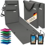 Detex Gartenliege, Strandmatte Klappbar mit Rückenlehne Strandliege Verstellbar bis 145kg grau