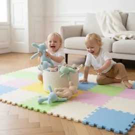 LittleTom Baby Kinder Puzzlematte ab Null - 30x30 Puzzle Spielmatte Krabbelmatte