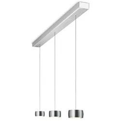Oligo Grace LED Pendelleuchte mit unsichtbarer Höhenverstellung 3-flammig aluminium gebürstet | aluminium gebürstet