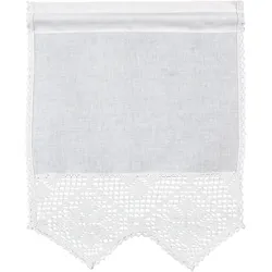 Scheibengardine "Bärental" Gr. 2, weiß, B:50cm H:60cm, Baumwolle, Polyester, HOSSNER - ART OF HOME DECO, Gardinen, maschinell gefertigte Häkelspitze