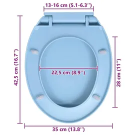 vidaXL Toilettensitz mit Absenkautomatik Quick-Release Blau