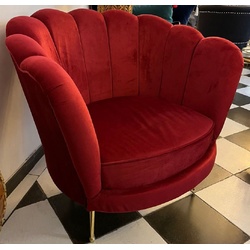 Casa Padrino Luxus Designer Sessel Rot / Gold 96 x 80 x H.81 cm - Wohnzimmer Sessel - Hotel Sessel - Wohnzimmer Möbel - Luxus Möbel - Wohnzimmer Einrichtung - Luxus Einrichtung - Möbel Luxus