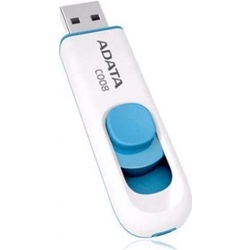 Adata Classic Series C008 (64 GB, USB A, USB 2.0), USB Stick, Blau, Weiss