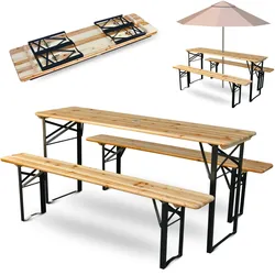 holz4home® Bierzeltgarnitur - mehrteilig & klappbar   Klassisch