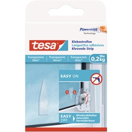 Tesa Klebestreifen für transparente Oberflächen und Glas, 200g Tragkraft, 16 Stück (77732)