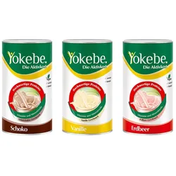 Yokebe Schoko + Vanille + Erdbeer Protein-Diätshake-Pulver