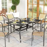 Outsunny Gartentisch 150 x 90 x 73 cm Schwarz