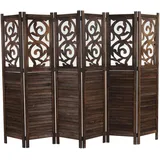 Mendler Paravent Istanbul, Raumteiler Trennwand Sichtschutz, Ornamente ~ 170x240cm, braun