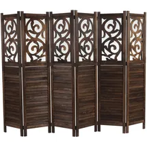 Mendler Paravent Istanbul, Raumteiler Trennwand Sichtschutz, Ornamente ~ 170x240cm, braun