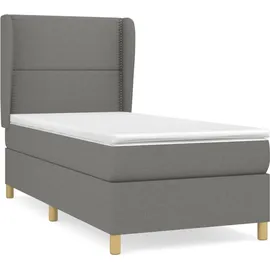 vidaXL Boxspringbett 100 x 200 cm Dunkelgrau