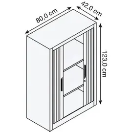 Californian Products CP Omnispace Rollladenschrank schwarzgrau 2 Fachböden 80,0 x 42,0 x 123,0 cm