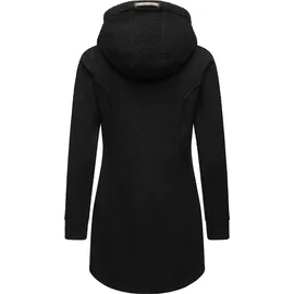 Ragwear Damen, warme Teddyjacke lang Fleecemantel mit Kapuze Letti Teddy-Fleece YOUMODO Black Gr. 5XL (50), schwarz, Plüsch, Material: 100% Polyester, figurumspielend ca.
