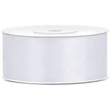 Satin Geschenkband weiß 25m 25mm breit