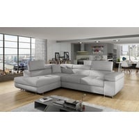 yourhouse24 Ecksofa ANTON L-form Schlafsofa Wohnlandschaft Links Rechts Couch Bettkasten grau