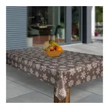 Laro Wachstuch-Tischdecke Sterne Weihnachten Weihnachts-Motive PVC Wachstischdecke Eckig Meterware Wasserabweisend Abwischbar |20|, Muster:Weihnachten Schneeflocke Braun, Größe:100x200