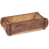 Marrakesch Orient & Mediterran Interior MARRAKESCH alte Holzkiste Holztablett 32cm groß | Vintage Ziegelform Aufbewahrungsbox aus Altholz Unikat | Ordnungsbox Deko-Kiste aus Holz mit Metallbeschlägen | jedes Box Kiste ist EIN Unikat
