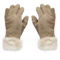 Sonia Originelli Winter-Arbeitshandschuhe Handschuhe aus Lammfell Schaffell unisex hochwertig warm Farben können abweichen, Struktur des Fells kann abweichen beige