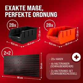 DEUBA Wandregal mit Stapelboxen und Werkzeughalter Werkstattregal Werkzeuglochwand