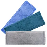 Microfaser Ersatzbezüge 3er-Set für Bodenwischer einfarbig ca. 44,5 x 15 cm