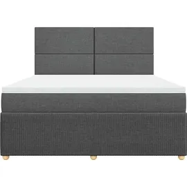 vidaXL Boxspringbett 180 x 200 cm Dunkelgrau