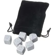 BUTLERS 12 Kühlsteine mit Beutel Granit 2x2cm Grau - ON THE ROCKS - Wiederverwendbare Eiswürfel für Whiskey & Cocktails | Whisky Stones