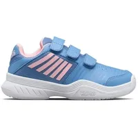 K-Swiss Court Express Strap Omni Tennisschuh, Silver Lake Blue/White/Orchid Pink, 32.5 EU - 32.5 EU