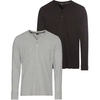 H.I.S. H.I.S Henleyshirt (2-er Pack), mit Knopfleiste Gr. XXXL