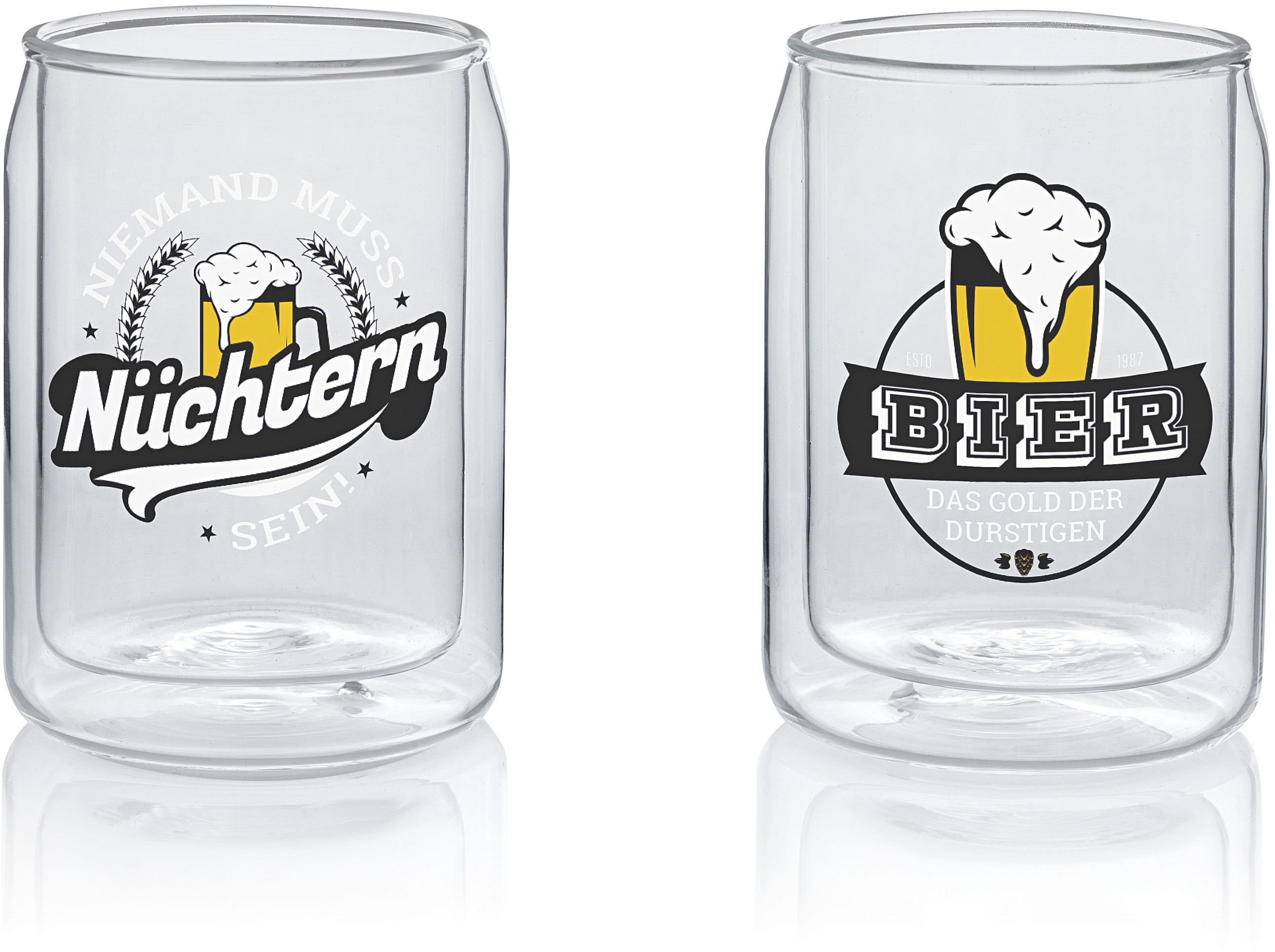Doppelwandige Gläser "Bier"  2Er Set
